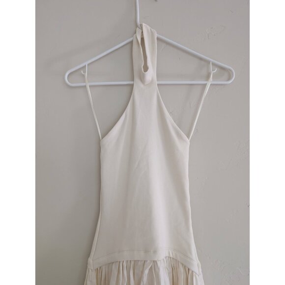 ZARA NEW COMBINATION HALTER MIDI DRESS OPEN-BACK WHITE 4174/202 S L XL - Picture 7 of 9